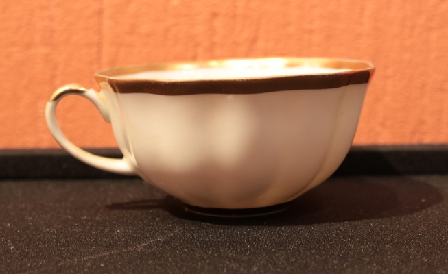 Предмет быта:чашка чайная. фарфоровый завод, Дулево. Принадлежала Н.Е. Штемпель.