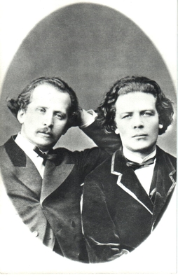 Открытка: А.Г. Рубинштейн с братом Н.Г. Рубинштейном. 1860-е годы.