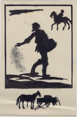 Урожай (иллюстрация к произведению А.В. Кольцова). Гравюра