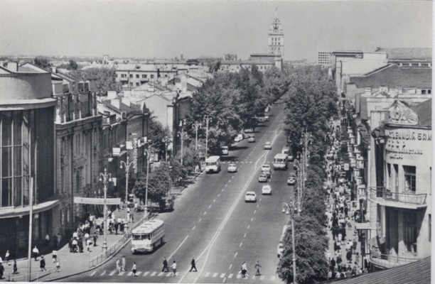 Фотооткрытка. «Воронеж. Проспект Революции» (из набора «На родине И.С. Никитина»).
