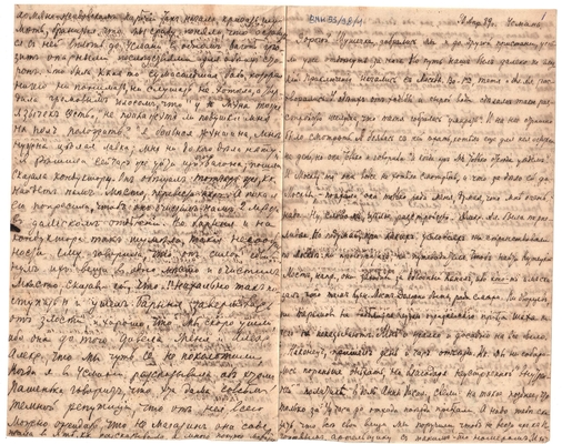 Письмо Марии Васильевны Эртель (урожденной Огарковой) к Александру Ивановичу Эртель 30.04.1889 г. Лист 1.