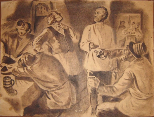 "На постоялом дворе у Никитина". Картина