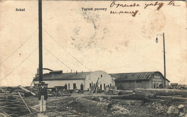 Открытка польского производства: Sokal. Tartak parowy.