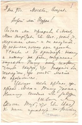 Письмо Марии Васильевны Эртель (урожденной Огарковой) к Александру Ивановичу Эртель 09.12.1895