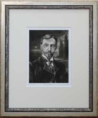 И.А. Бунин (фрагмент фронтисписа из цикла «Крымский альбом. Возвращение»). Авторский оттиск. Гравюра